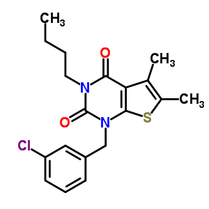 203808-37-1  3-butyl-1-(3-chlorobenzyl)-5,6-dimethylthieno[2,3-d]pyrimidine-2,4(1H,3H)-dione