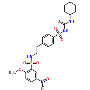 81514-30-9  N-(2-{4-[(cyclohexylcarbamoyl)sulfamoyl]phenyl}ethyl)-2-methoxy-5-nitrobenzenesulfonamide