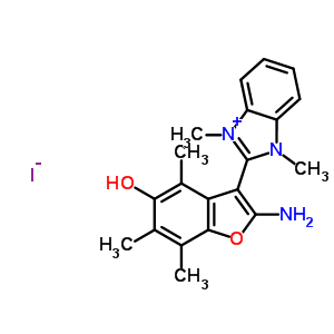 82191-93-3  2-(2-amino-5-hydroxy-4,6,7-trimethyl-1-benzofuran-3-yl)-1,3-dimethyl-1H-3,1-benzimidazol-3-ium iodide