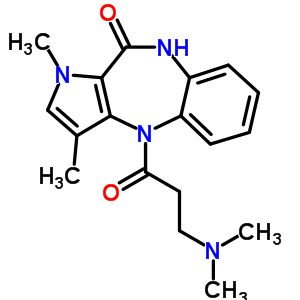 83622-03-1  4-(N,N-dimethyl-beta-alanyl)-1,3-dimethyl-4,9-dihydropyrrolo[3,2-b][1,5]benzodiazepin-10(1H)-one