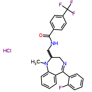 83736-68-9  N-{[5-(2-fluorophenyl)-1-methyl-2,3-dihydro-1H-1,4-benzodiazepin-2-yl]methyl}-4-(trifluoromethyl)benzamide hydrochloride