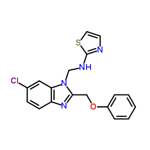 84138-33-0  N-{[6-chloro-2-(phenoxymethyl)-1H-benzimidazol-1-yl]methyl}-1,3-thiazol-2-amine