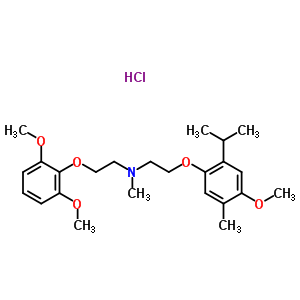 84541-64-0  2-(2,6-dimethoxyphenoxy)-N-{2-[4-methoxy-5-methyl-2-(1-methylethyl)phenoxy]ethyl}-N-methylethanamine hydrochloride