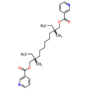 85018-72-0  2-ethyl-2,9-dimethyl-9-{[(pyridin-3-ylcarbonyl)oxy]methyl}undecyl pyridine-3-carboxylate