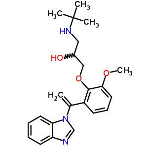 85128-09-2  1-{2-[1-(1H-benzimidazol-1-yl)ethenyl]-6-methoxyphenoxy}-3-(tert-butylamino)propan-2-ol