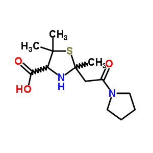 85486-54-0  2,5,5-trimethyl-2-(2-oxo-2-pyrrolidin-1-ylethyl)-1,3-thiazolidine-4-carboxylic acid