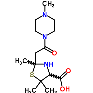 85486-56-2  2,5,5-trimethyl-2-[2-(4-methylpiperazin-1-yl)-2-oxoethyl]-1,3-thiazolidine-4-carboxylic acid