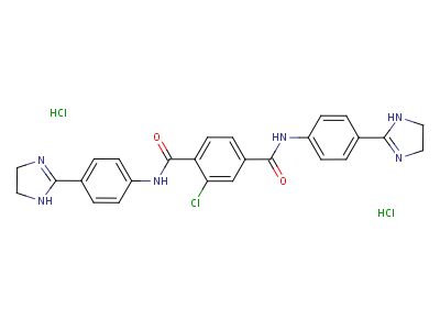 1820-92-4  2-chloro-N,N'-bis[4-(4,5-dihydro-1H-imidazol-2-yl)phenyl]benzene-1,4-dicarboxamide dihydrochloride