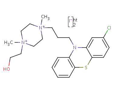 26718-20-7  1-[3-(2-chloro-10H-phenothiazin-10-yl)propyl]-4-(2-hydroxyethyl)-1,4-dimethylpiperazinediium
