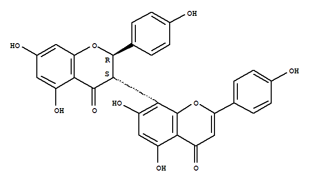 27542-37-6  (2S,3R)-5,5',7,7'-tetrahydroxy-2,2'-bis(4-hydroxyphenyl)-2,3-dihydro-4H,4'H-3,8'-bichromene-4,4'-dione