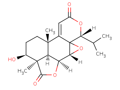36895-12-2  (1aR,2R,5bS,8S,10bR)-8-hydroxy-5b,8a-dimethyl-2-(propan-2-yl)-5b,6,7,8,8a,8b,10a,10b-octahydro-4H,9H-[2]benzofuro[7,1-fg]oxireno[i]isochromene-4,9-dione