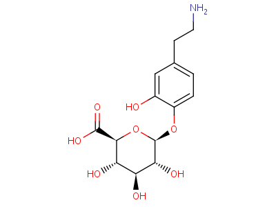 38632-24-5  4-(2-aminoethyl)-2-hydroxyphenyl beta-D-glucopyranosiduronic acid