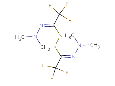 4503-67-7  (2Z,2'Z)-2,2'-{disulfanediylbis[(1Z)-2,2,2-trifluoroeth-1-yl-1-ylidene]}bis(dimethylhydrazine)