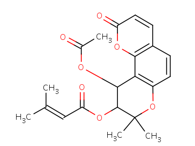477-33-8  (9R,10R)-10-(acetyloxy)-8,8-dimethyl-2-oxo-9,10-dihydro-2H,8H-pyrano[2,3-f]chromen-9-yl 3-methylbut-2-enoate