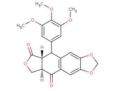 477-49-6  (5aR,8aR,9R)-9-(3,4,5-trimethoxyphenyl)-5a,6,8a,9-tetrahydrofuro[3',4':6,7]naphtho[2,3-d][1,3]dioxole-5,8-dione