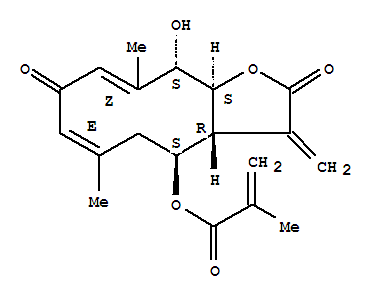 50656-66-1  (3aR,4S,11S,11aS)-11-hydroxy-6,10-dimethyl-3-methylidene-2,8-dioxo-2,3,3a,4,5,8,11,11a-octahydrocyclodeca[b]furan-4-yl 2-methylprop-2-enoate