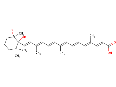 507-61-9  (2E,4E,6E,8E,10E,12E,14E)-15-(1,2-dihydroxy-2,6,6-trimethylcyclohexyl)-4,9,13-trimethylpentadeca-2,4,6,8,10,12,14-heptaenoic acid