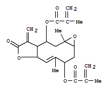 50816-66-5  (1aR,3S,4Z,5aR,8aR,9R,10aR)-4,10a-dimethyl-8-methylidene-7-oxo-1a,2,3,5a,7,8,8a,9,10,10a-decahydrooxireno[5,6]cyclodeca[1,2-b]furan-3,9-diyl bis(2-methylprop-2-enoate)