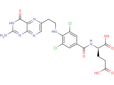 51865-65-7  N-(4-{[2-(2-amino-4-oxo-1,4-dihydropteridin-6-yl)ethyl]amino}-3,5-dichlorobenzoyl)glutamic acid
