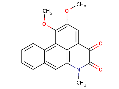 55610-02-1  1,2-dimethoxy-6-methyl-6a,11a-dihydro-4H-dibenzo[de,g]quinoline-4,5(6H)-dione