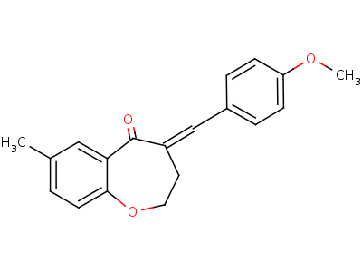 56071-25-1  (4E)-4-[(4-methoxyphenyl)methylidene]-7-methyl-3,4-dihydro-1-benzoxepin-5(2H)-one