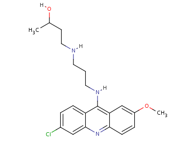59851-11-5  4-({3-[(6-chloro-2-methoxyacridin-9-yl)amino]propyl}amino)butan-2-ol