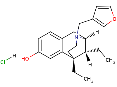 61849-15-8  (2S,6R,11R)-6,11-diethyl-3-(furan-3-ylmethyl)-1,2,3,4,5,6-hexahydro-2,6-methano-3-benzazocin-8-ol hydrochloride