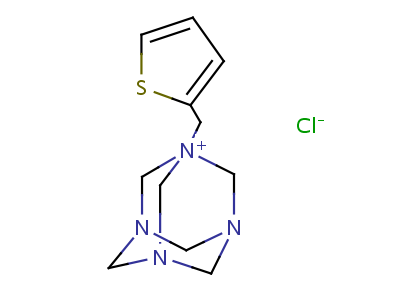 6296-08-8  1-(thiophen-2-ylmethyl)-3,5,7-triaza-1-azoniatricyclo[3.3.1.1~3,7~]decane