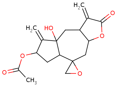 64390-62-1  (3aR,4aS,6S,7aR,8S,9aS)-4a-hydroxy-3,5-dimethylidene-2-oxodecahydro-2H-spiro[azuleno[6,5-b]furan-8,2'-oxiran]-6-yl acetate