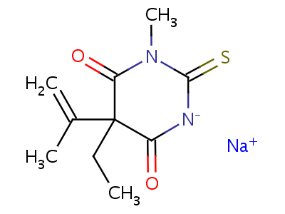 66968-62-5  5-ethyl-1-methyl-5-(1-methylethenyl)-2-thioxodihydropyrimidine-4,6(1H,5H)-dione