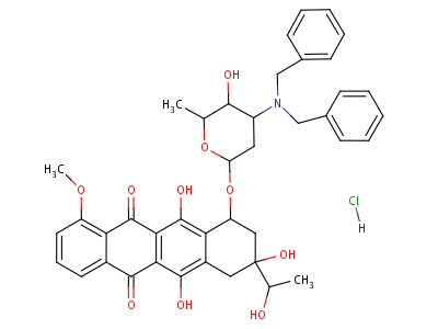 70844-06-3  3,5,12-trihydroxy-3-(1-hydroxyethyl)-10-methoxy-6,11-dioxo-1,2,3,4,6,11-hexahydrotetracen-1-yl 2,3,6-trideoxy-3-(dibenzylamino)hexopyranoside