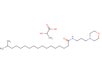 72300-24-4  Propanoic acid, 2-hydroxy-, compd. with N-(3-(4-morpholinyl)propyl)isooctadecanamide (1:1) 72300-24-4  Propanoic acid, 2-hydroxy-, compd. with N-(3-(4-morpholinyl)propyl)isooctadecanamide (1:1)
