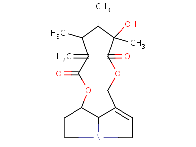 72755-25-0  (4R,5R,6R,14aR,14bR)-6-hydroxy-4,5,6-trimethyl-3-methylidene-3,4,5,6,9,11,13,14,14a,14b-decahydro[1,6]dioxacyclododecino[2,3,4-gh]pyrrolizine-2,7-dione