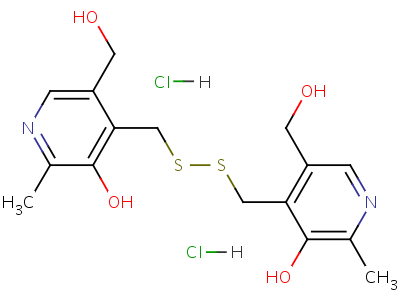 74037-53-9  4,4'-(disulfanediyldimethanediyl)bis[5-(hydroxymethyl)-2-methylpyridin-3-ol] dihydrochloride