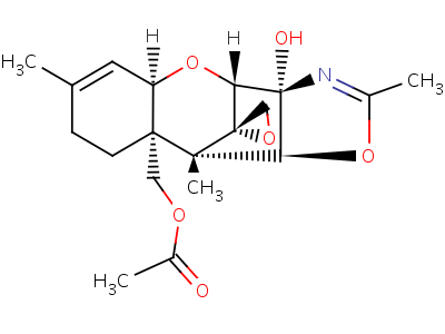 79320-86-8  (3a-hydroxy-2,7,10-trimethyl-3a,4,8,9,10,10a-hexahydrospiro[4,10-methano[1]benzoxepino[3,4-d][1,3]oxazole-11,2'-oxiran]-9a(5aH)-yl)methyl acetate