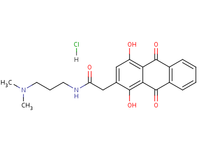 81085-95-2  2-(1,4-dihydroxy-9,10-dioxo-9,10-dihydroanthracen-2-yl)-N-[3-(dimethylamino)propyl]acetamide