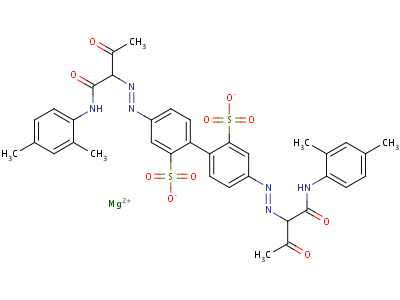 85566-70-7  Magnesium, 4,4'-bis[[1-[[(2,4-dimethylphenyl)amino]carbonyl]-2-oxopropyl]azo][1,1'-biphenyl]-2,2'-disulfonate complexes