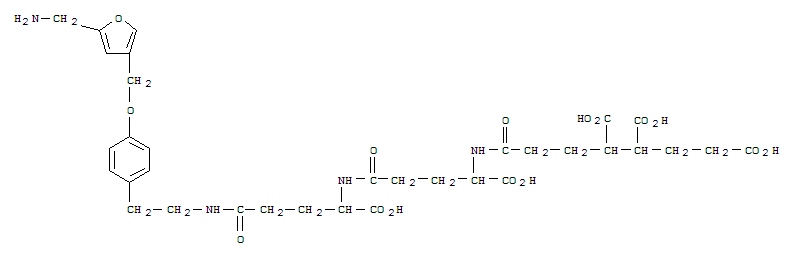 89873-36-9  N-(4,5,7-tricarboxyheptanoyl)-D-gamma-glutamyl-N-[2-(4-{[5-(aminomethyl)furan-3-yl]methoxy}phenyl)ethyl]-D-glutamine
