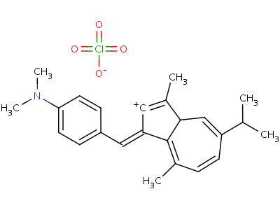90550-73-5  1-[4-(dimethylamino)benzylidene]-1,-dihydro-5-isopropyl-3,8-dimethylazulenylium perchlorate