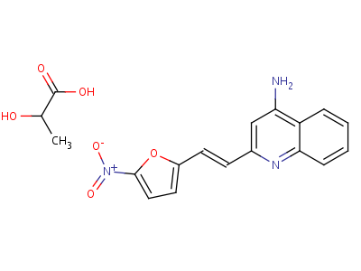 908-36-1  2-hydroxypropanoic acid - 2-[(E)-2-(5-nitrofuran-2-yl)ethenyl]quinolin-4-amine (1:1)