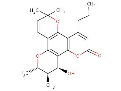 909-14-8  (10S,11R,12S)-12-hydroxy-6,6,10,11-tetramethyl-4-propyl-11,12-dihydro-2H,6H,10H-dipyrano[2,3-f:2',3'-h]chromen-2-one