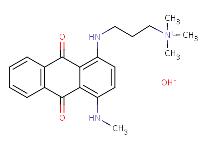 93966-69-9  3-[[9,10-dihydro-4-(methylamino)-9,10-dioxo-1-anthryl]aminopropyl]trimethylammonium hydroxide