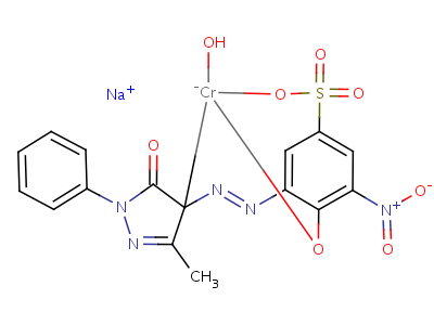 94292-08-7  sodium [3-[(4,5-dihydro-3-methyl-5-oxo-1-phenyl-1H-pyrazol-4-yl)azo]-4-hydroxy-5-nitrobenzenesulphonato(3-)]hydroxychromate(1-)