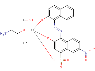 94979-18-7  hydrogen (2-aminoethanolato-N,O)aqua[3-hydroxy-4-[(2-hydroxy-1-naphthyl)azo]-7-nitronaphthalene-1-sulphonato(3-)]chromate(1-)