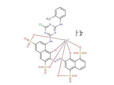 97416-92-7  tetrahydrogen [3-[[8-[[4-chloro-6-(o-toluidino)-1,3,5-triazin-2-yl]amino]-1-hydroxy-3,6-disulpho-2-naphthyl]azo]-4-hydroxynaphthalene-1,5-disulphonato(6-)]cuprate(4-)