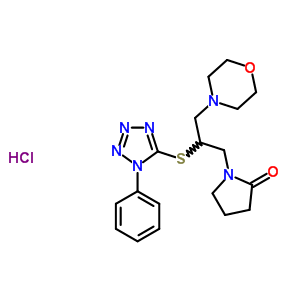 117063-98-6  1-{3-morpholin-4-yl-2-[(1-phenyl-1H-tetrazol-5-yl)sulfanyl]propyl}pyrrolidin-2-one hydrochloride