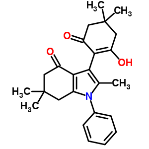 118472-63-2  3-(2-hydroxy-4,4-dimethyl-6-oxocyclohex-1-en-1-yl)-2,6,6-trimethyl-1-phenyl-1,5,6,7-tetrahydro-4H-indol-4-one