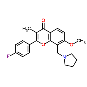 86073-57-6  2-(4-fluorophenyl)-7-methoxy-3-methyl-8-(pyrrolidin-1-ylmethyl)-4H-chromen-4-one