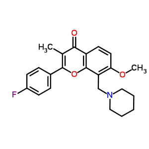 86073-58-7  2-(4-fluorophenyl)-7-methoxy-3-methyl-8-(piperidin-1-ylmethyl)-4H-chromen-4-one