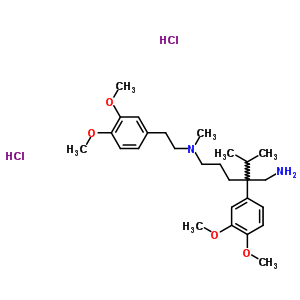 86656-07-7  2-(3,4-dimethoxyphenyl)-N~5~-[2-(3,4-dimethoxyphenyl)ethyl]-N~5~-methyl-2-(1-methylethyl)pentane-1,5-diamine dihydrochloride